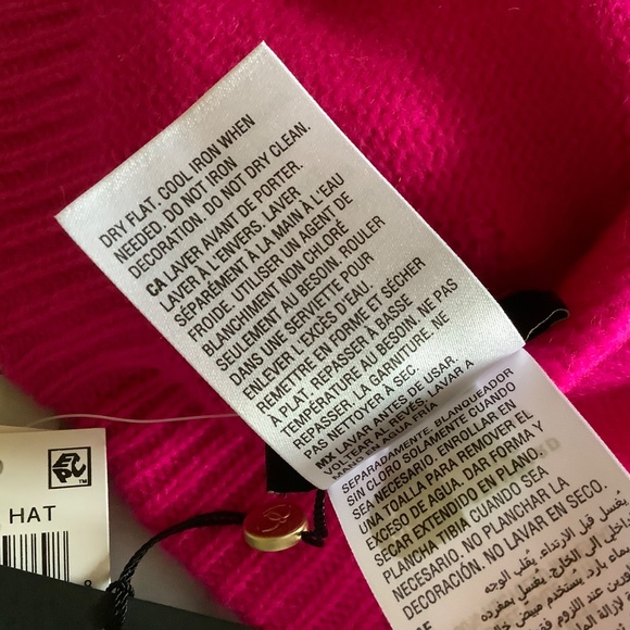 Charter Club Cashmere Embellished Cuffed Beanie Pink OS main image 4